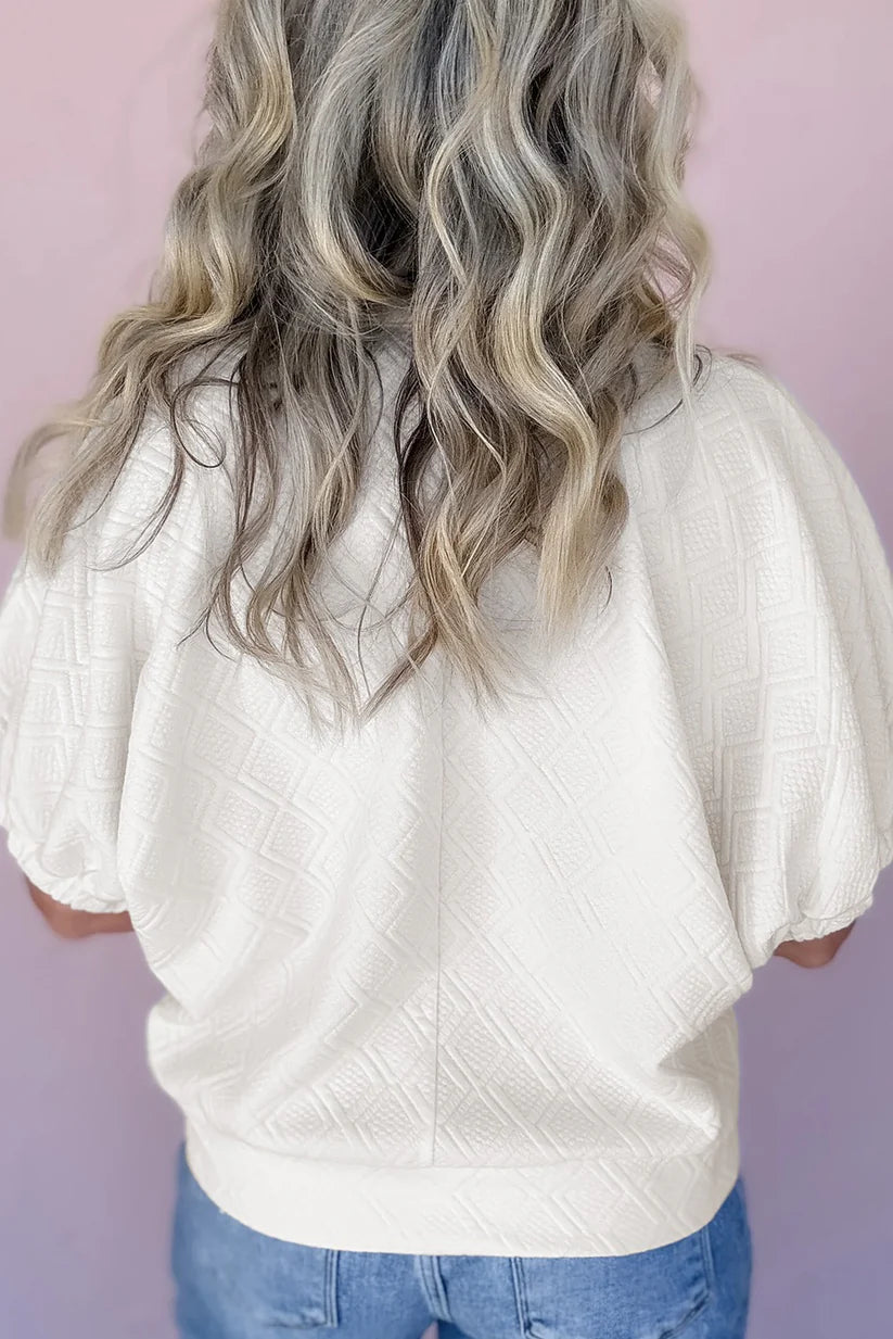 Striped Zip Collar Blouse