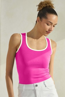 Two Tone U Neckline Tank