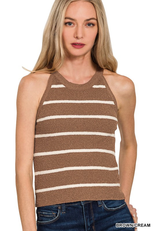 Fall Sweater Tank - Brown